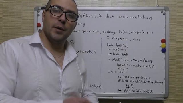Реализация словаря в Python 2.7 (Python dictionary implementation) смотреть онлайн