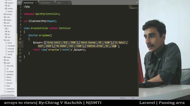 LARAVEL | Passing array to view | Reading Array in view | Arrays | Array in Blade page смотреть онлайн