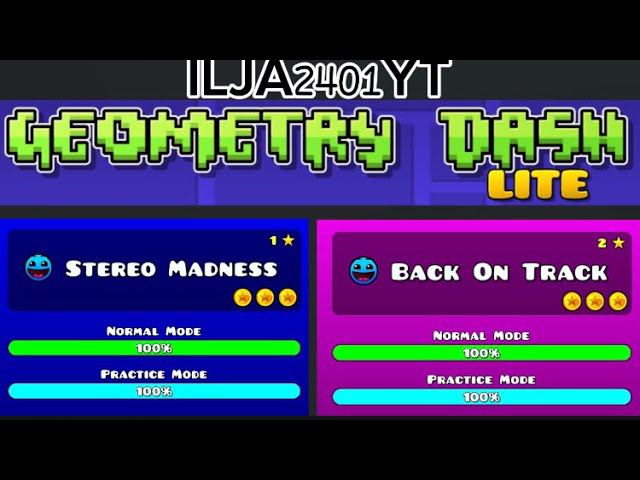 Прохожу Stereo madness и Back on track в Geometry Dash Lite смотреть онлайн