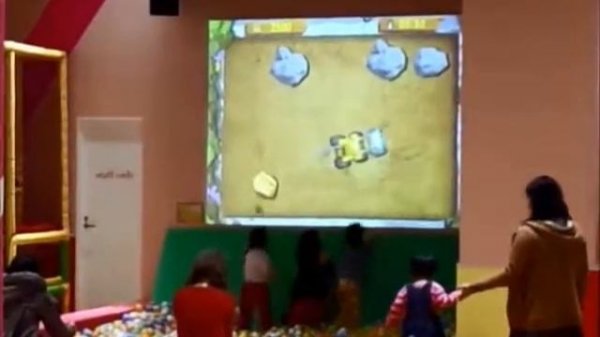 Interactive wall in entertainment center