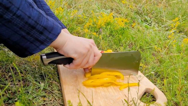 🥗Very Tasty Roasted Vegetables In Nature 😋(beautiful Nature, Relaxing Sounds, Camping, ASMR)