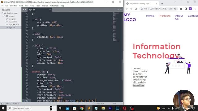 Responsive Sidebar Landing Page Using HTML CSS & BOOTSTRAP In Urdu / Hindi | CodeWithInshal смотреть онлайн