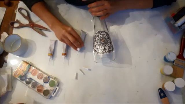Роспись бокала: Точечная техника нанесения, видео мастер класс смотреть онлайн
