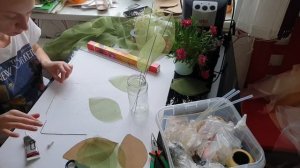 Ростовые цветы из органзы