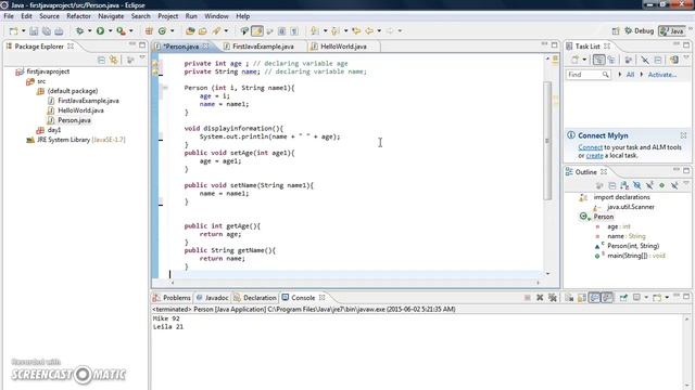 Java Tutorial Lesson#3 - Constructor, getters and setters смотреть онлайн