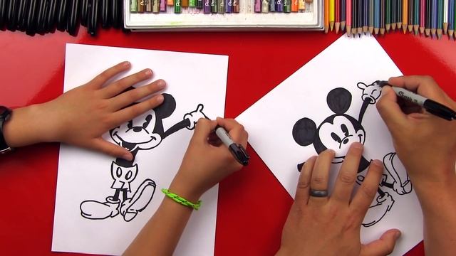 How To Draw Mickey Mouse + New Art Giveaway! смотреть онлайн