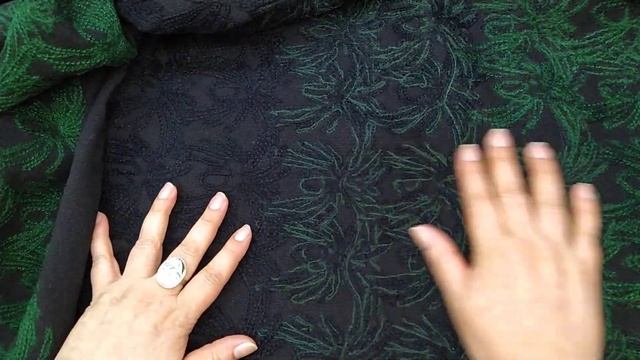 Ткань пальтовая с вышивкой, отрез смотреть онлайн