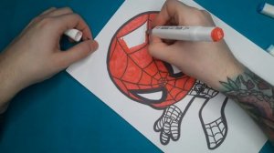 Как Быстро и Красиво раскрасить Человека - паука для детей | Timelapse drawing Spiderman for kids