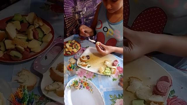 Дети делают канапе. Быстро и вкусно. Мини канапе