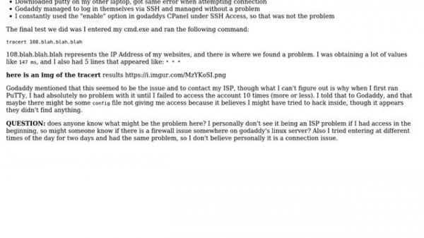 Unix & Linux: PuTTY (SSH) (tracert) Network error: Software caused connection abort (2 Solutions!!)