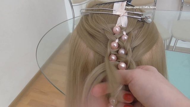 Коса двойная с бусинами. Видео-урок. смотреть онлайн