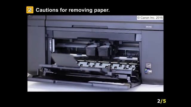 PIXMA MX492: Removing a jammed paper: from inside the printer смотреть онлайн