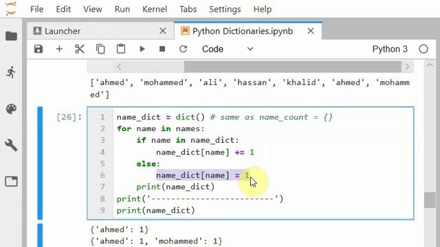 13 Python Dictionaries - Counting Names عد الاسماء بالبايثون смотреть онлайн