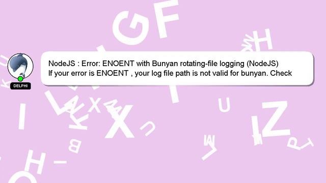 NodeJS : Error: ENOENT with Bunyan rotating-file logging (NodeJS) смотреть онлайн