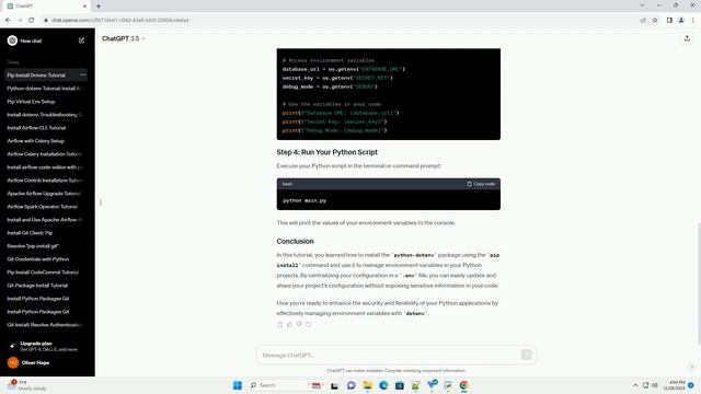 pip install dotenv command смотреть онлайн