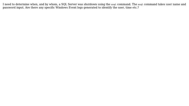 Databases: Audit OSQL command shutting down a SQL Server смотреть онлайн