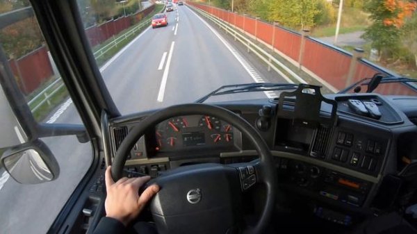 POV Driving Volvo FH 2012 - Sweden, Stockholm 4K