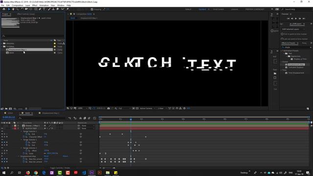 Анимация глитч текста в After Effects (Glitch Text Animation)