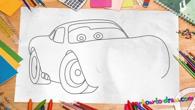 How to draw Lightning Mcqueen - Easy step-by-step drawing lessons for kids смотреть онлайн