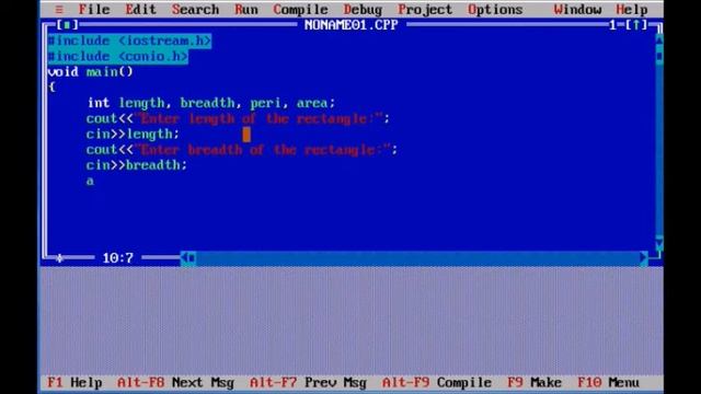 C++ Program to find the area and perimeter of a rectangle смотреть онлайн