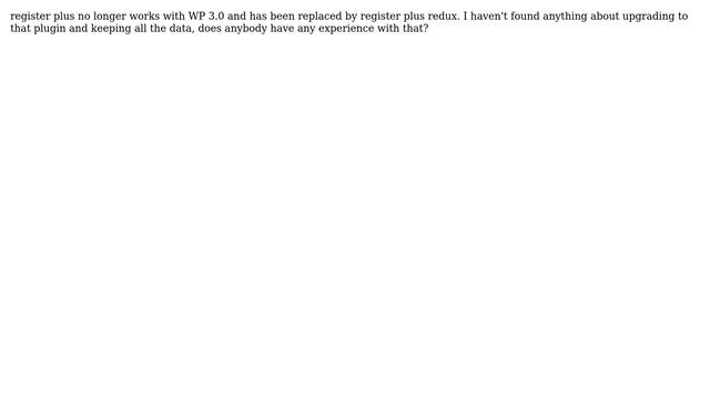 Wordpress: Transfer from register plus to register plus redux plugin смотреть онлайн
