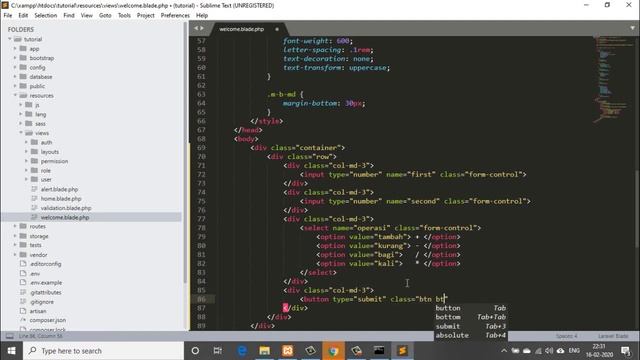 Membuat Aplikasi Kalkulator Dengan PHP LARAVEL - Form Bootstrap смотреть онлайн