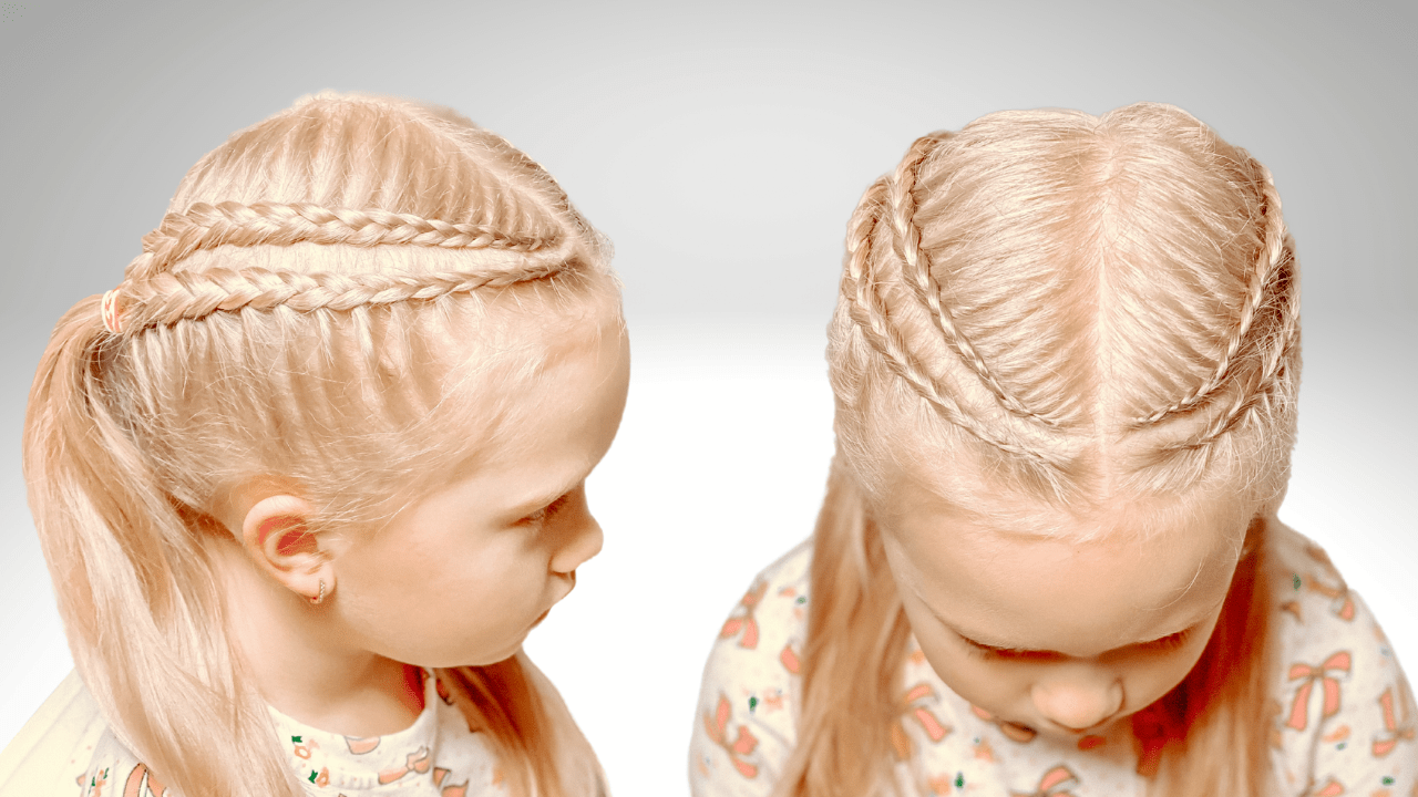 Двойные косы на длинные волосы. Прически для девочек смотреть онлайн