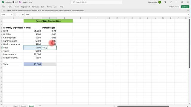 How To Calculate Percentages In Excel Using a Personal Budget Template смотреть онлайн
