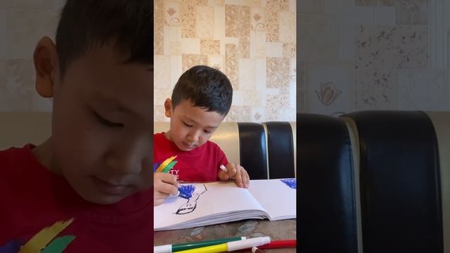 Рисуем вместе с Амиром. Рисунок доя папы. смотреть онлайн