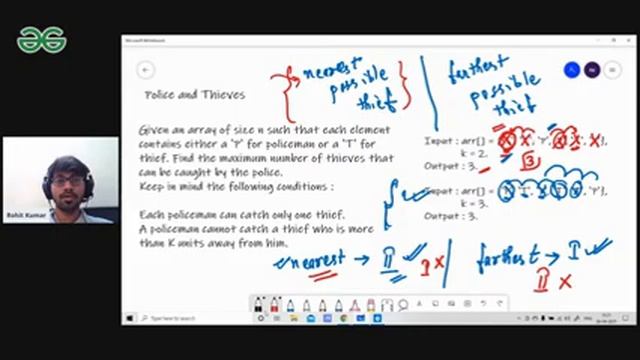 Police and Thieves | Problem of the day | GeeksforGeeks Practice смотреть онлайн