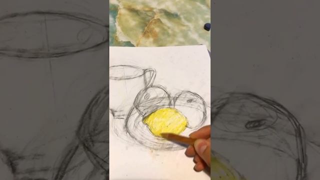 Рисую натюрморт цветными карандашами инст/тг @marialalart #художник #Творчество #Рисунок #Туториал