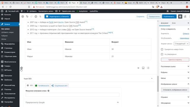 Создание статьи, записи или поста на wordpress смотреть онлайн