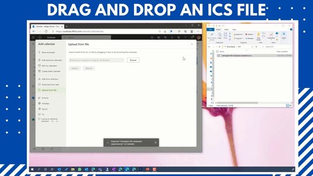 Drag and Drop an ICS file to your Outlook Calendar смотреть онлайн