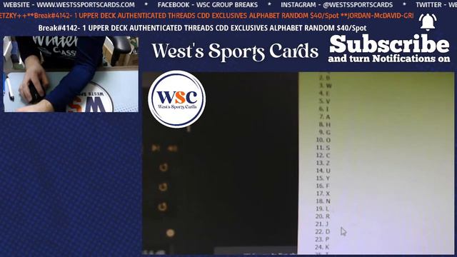 Break#4142- 1 UPPER DECK AUTHENTICATED THREADS CDD EXCLUSIVES ALPHABET RANDOM $40/Spot смотреть онлайн