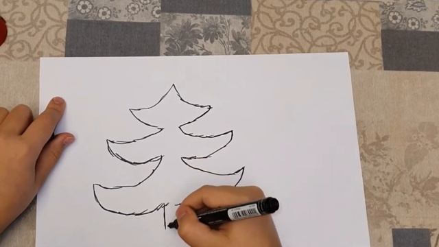 Новогодняя ёлка-рисование пастелью. смотреть онлайн