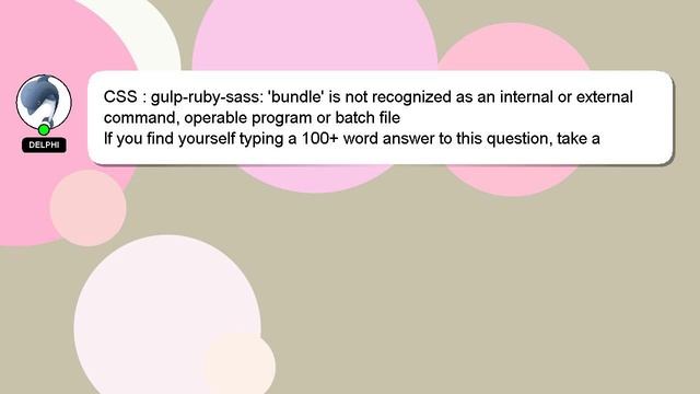 CSS : gulp-ruby-sass: 'bundle' is not recognized as an internal or external command, operable progr смотреть онлайн