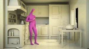 Розовый гусь смотрит в окно