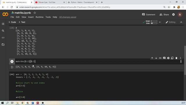 Slice Matriks intro to Numpy | Basic Python | Pemrograman Dasar Python | Part 39 смотреть онлайн