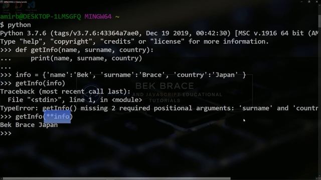 Easy Syntax in Python : **KWARGS used in dictionaries for packing and unpacking arguments смотреть онлайн