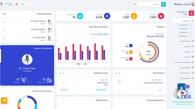 Bootstrap 5 Admin Dashboard Medical with Responsive UI Kit – Rhythm смотреть онлайн