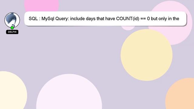 SQL : MySql Query: include days that have COUNT(id) == 0 but only in the last 30 days смотреть онлайн
