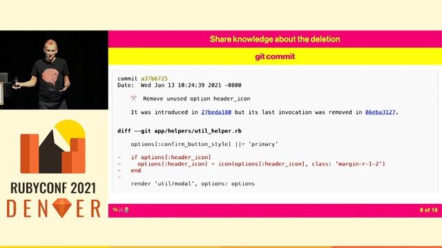 RubyConf 2021 - The art of deleting code by Claudio Baccigalupo смотреть онлайн