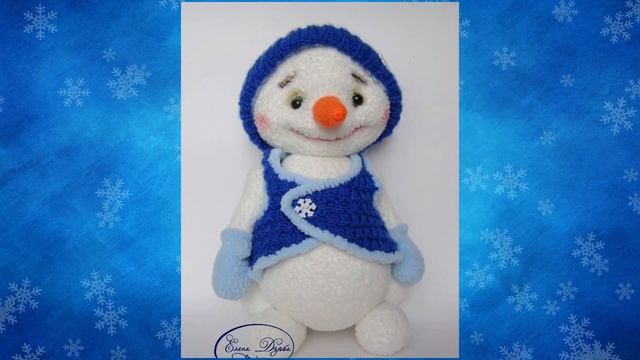 Снеговичок Кузёмка. Вязаная игрушка крючком. смотреть онлайн