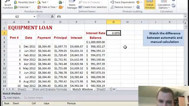 Excel Video 200 Watch Window and Calculation Options смотреть онлайн