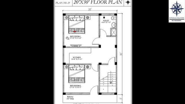 20X30 FLOOR PLAN WITH CAR PARKING || 600 sq ft house design || 20x30 मकान का नक्शा смотреть онлайн