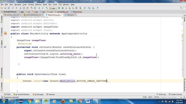 Android Studio Tutorial-22 | How to Use Camera | Camera by Intent | Start Activity For Result смотреть онлайн