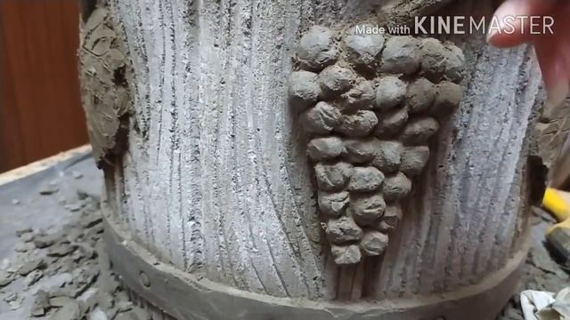 Декор вазона бочки из артбетона DIY art concrete barrel pot decor смотреть онлайн