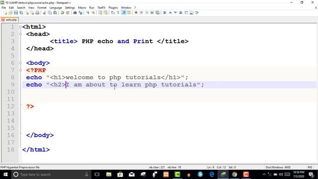Echo and Print Statement in PHP | PHP Tutorial For Beginner in Urdu смотреть онлайн