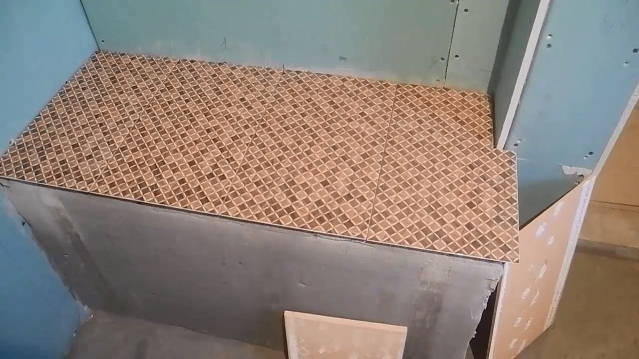 Укладка плитки в душе из гипсокартона ч.3 смотреть онлайн