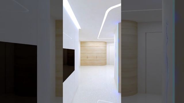 Oбзор квартира пентхаус в 3d max , дизайн проект в стиле футуризм hi-tech, космический стиль #short смотреть онлайн